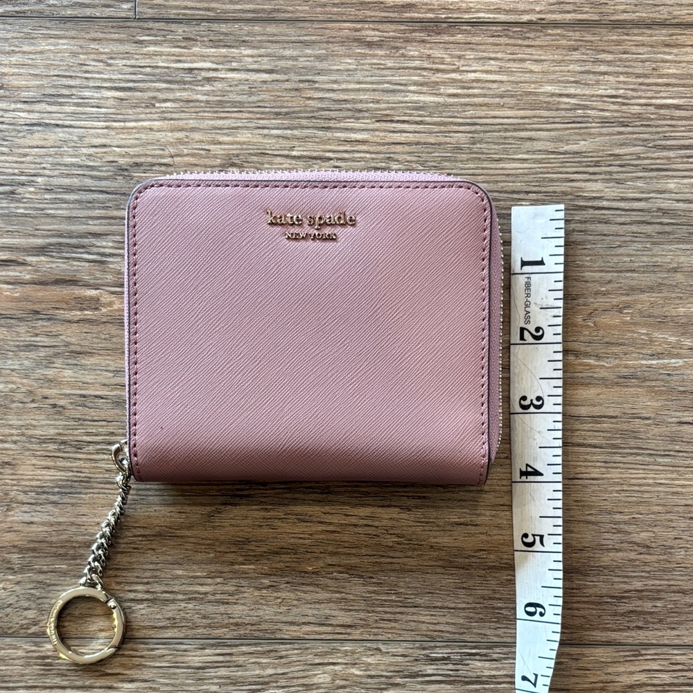 Kate Spade Pink Mauve Dusty Peony Cameron Bifold Wallet EUC - Picture 9 of 11
